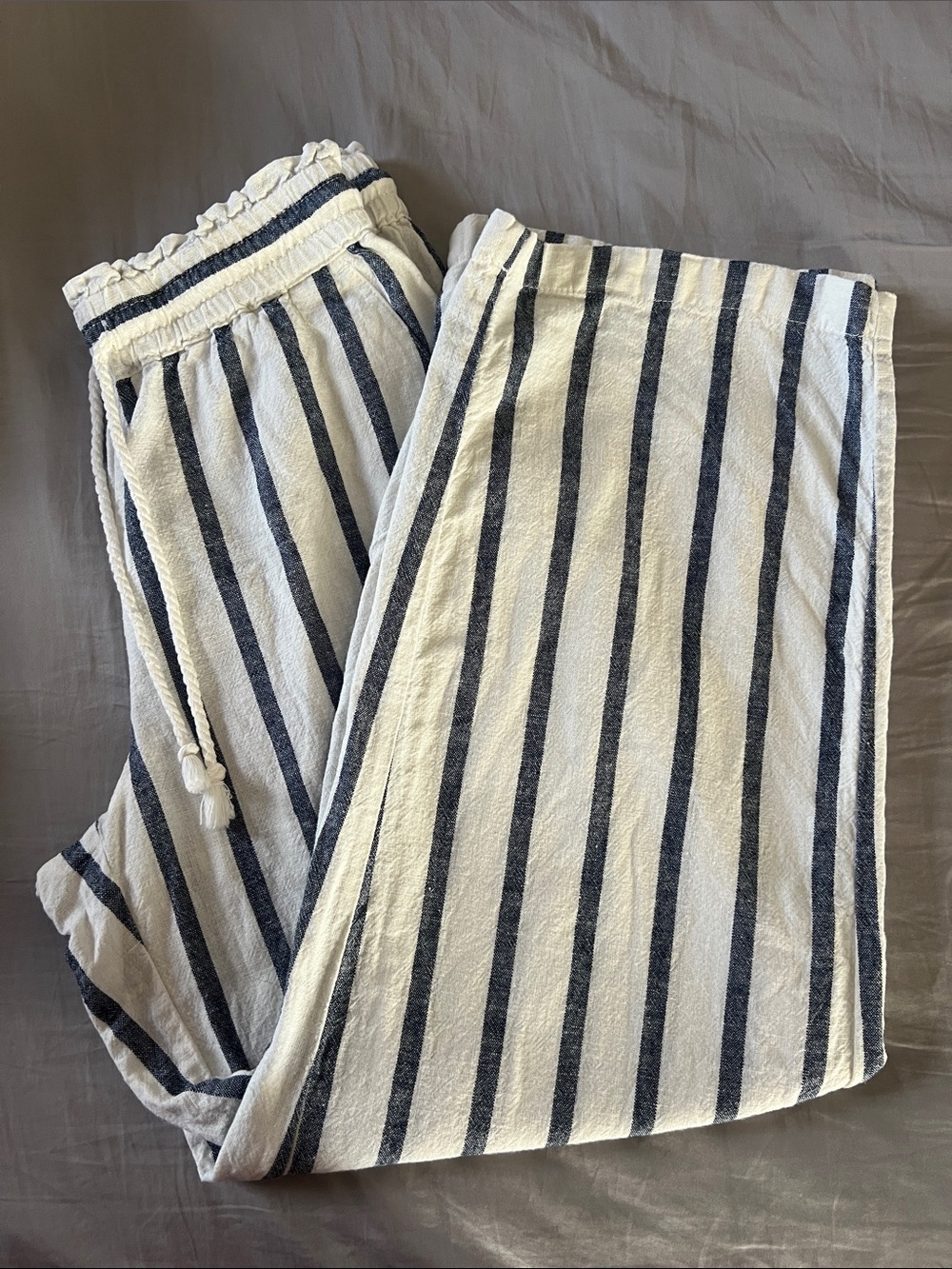 J. Crew Linen-Cotton Paper Bag Pants